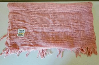 Wool Arrylic Blend Pink Blanket By Faribo