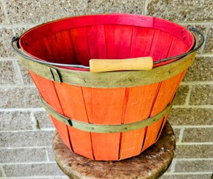 Red Slat  Bushel Apple Basket