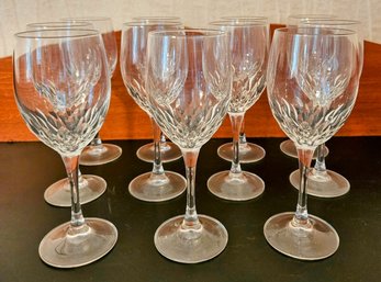 11 Cut Glass Wine Glasses