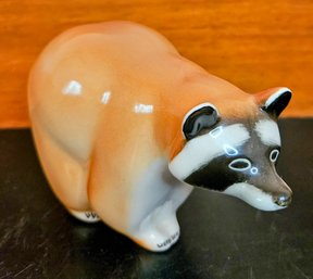 Vintage Lomonosov USSR Porcelain Sitting Racoon