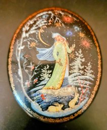 Enchanted Snow Princess Russian Porcelain Trinket/music Box Lara's Theme