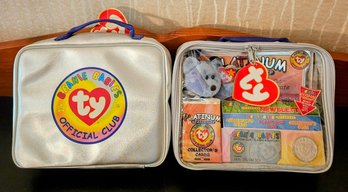 2 Offical Beanie Baby Plastic Zipper Cases W/ Contents