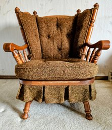 Mid Century Maple Wing Back Spring Rocking Chair By Tell City