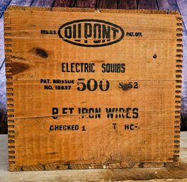 Vintage Dupont Electric Squibs Wooden Box