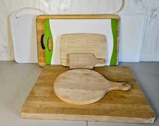 Assortment Of Cutting Boards Wood And Plastic