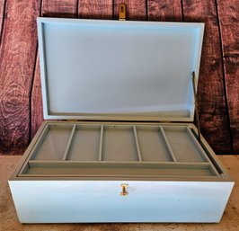 Amazing Vintage Baby Blue Multi Level Box With Clasp