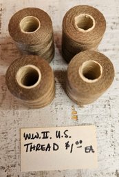 4 Rolls Of WWII O.D. Cotton Thread 53 Yd Rolls