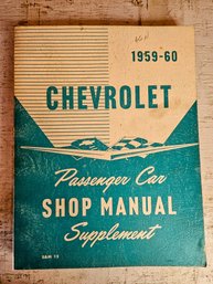 Vintage  1959-60 Chevrolet  Passenger Car Shop Manual Supplement