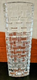 Vintage Nachtmann Crystal Vase With Basketweave Made In Germany