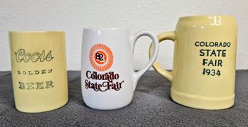 3 VTg Coors Beer Mugs