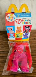 Vintage Mcdonalds Box  ' Happy 25th Birthday '  And Mcdonalds TY Bear Inside Unopaned Bag