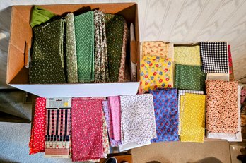 Various Fabric Swatches With Colors And Patterns