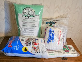 Multiple Bags Of Poly- Fill , Quit Baiting And Pillow Inserts