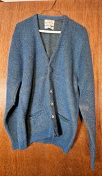 Vintage Blue Wool Mohair Men's Cardigan By Arrow Cum Laude