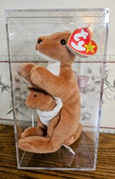 RARE Ty 'Pouch Kangaroo ' With Baby Attached (Error Tag)