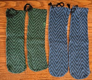 2 Pairs Of Vintage Shoe Mittens (Blue And Green)