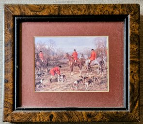 Vintage Print Autumn The Meeting By Heywood Hardy In Wooden Frame