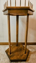 Vintage Spinning Wooden Pedestal Table