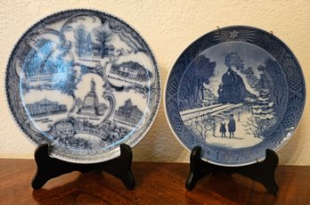 2 Collectors Plates Incl 1973 Going Home For Christmas With Booklet & Views Of St.johnsbury