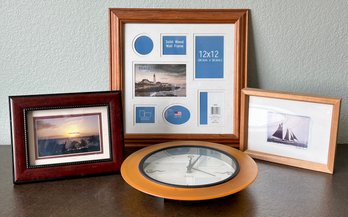 Umbra Clock, Wooden Frames And Small Print