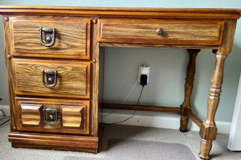 Vinyl Laminate Topped Desk Of Mostly Particle Board