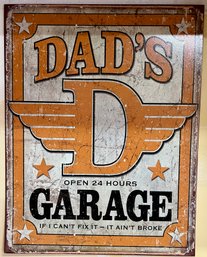 Dad's Garage Wall Metal Wall Hanging