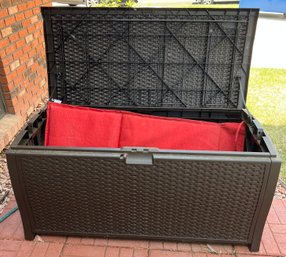 Sun Cast Rattan Outdoor Storage Tote Incl Moving Blanket & Chair Pads