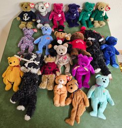 Collection Of Beanie Baby Bears With Tags