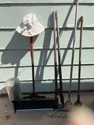 Yard Tools Incl Post Hole, Edger, Snow Shovel, Rake & More