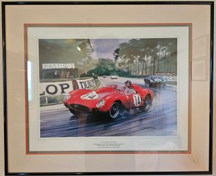 Graham Turner 1958 Le-mans 24hrs Print In Plastic Frame