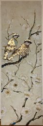 Stretched Canvas Bird Print With Gold-tone Accents