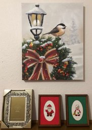 Christmas Picture And Frame Lot