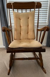Vintage Wooden Rocking Chair With Pad