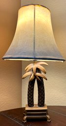 Cute Lamp With Wooden Palm Tree On Stand Base (tested)