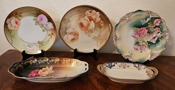 Collection Of Floral Dishware Incl 3 Plates & 2 Platters