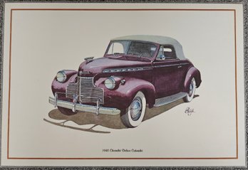 Vintage 1940 Chevrolet Deluxe Cabriolet Laminated Placemat