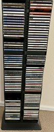 Plastic CD Rack Comes W 100 CDs Incl Alan Jackson, ABBA & More