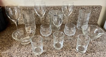 Large Lot Of Assorted Drinking Glasses, Wine Glasses & Bowls
