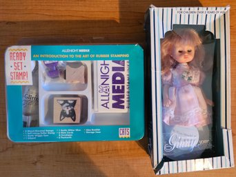 Ginny Vogue Doll In Box & Cat Stamp/stationary Set