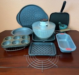 Large Assortment Of Baking Items Incl. Muffin Pans, Cooling Rack, Griddle, Pie Pans & More