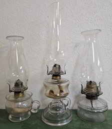 3 Vintage Kerosene Lamps