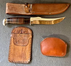 Knife And Leather Lot