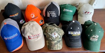 Collection Of Baseball Hats Including BNSF, Mountain Supply & Service, Bison Engineering And More