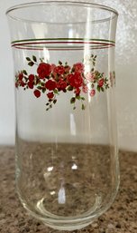 Set Of 7 Rose Print Drinking Glasses