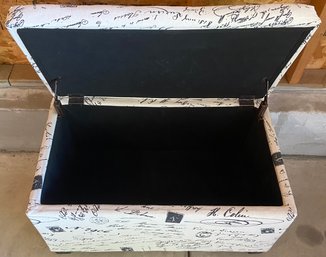 White/black Lift Top Ottoman