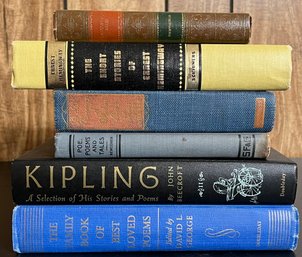 Vintage & Antique Books On Poetry & Short Stories Incl Poe, Tanglewood Tales & More