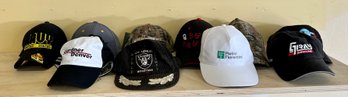 Collection Of Baseball Hats Including Raiders, US Navy, Canary And More