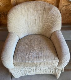 Swivel Tan Upholstered Arm Chair By Precedent