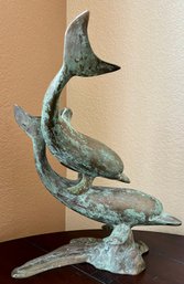 Double Diving Dolphins Bronze Sculpture