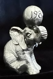 1984 Elephant Pewter Statue Signed By Michael Anthony Ricker Numbered 3403